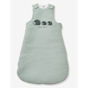Vertbaudet 6-18M TOG 2.5 Sleep Sack Organic Cotton Gauze LOVELY NATURE green